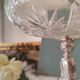 Crystal cup cut on metal stand