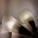 Vintage 1950s wall lamp in brass with flower decoration.