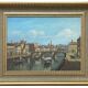 Oil on panel "The Arno at the Santa Trinita Bridge"