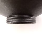 Black ceramic centerpiece on foot, La Bergerie Vallauris