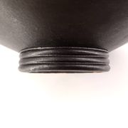 Centre de table noir en céramique sur pied, La Bergerie Vallauris