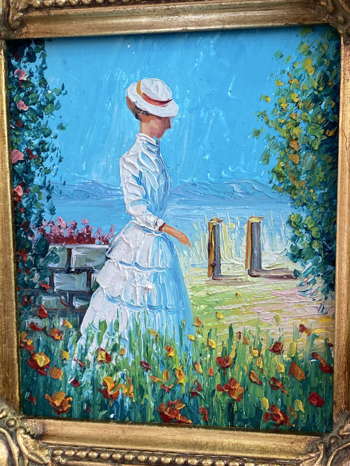 Painting on isorel, wooden frame