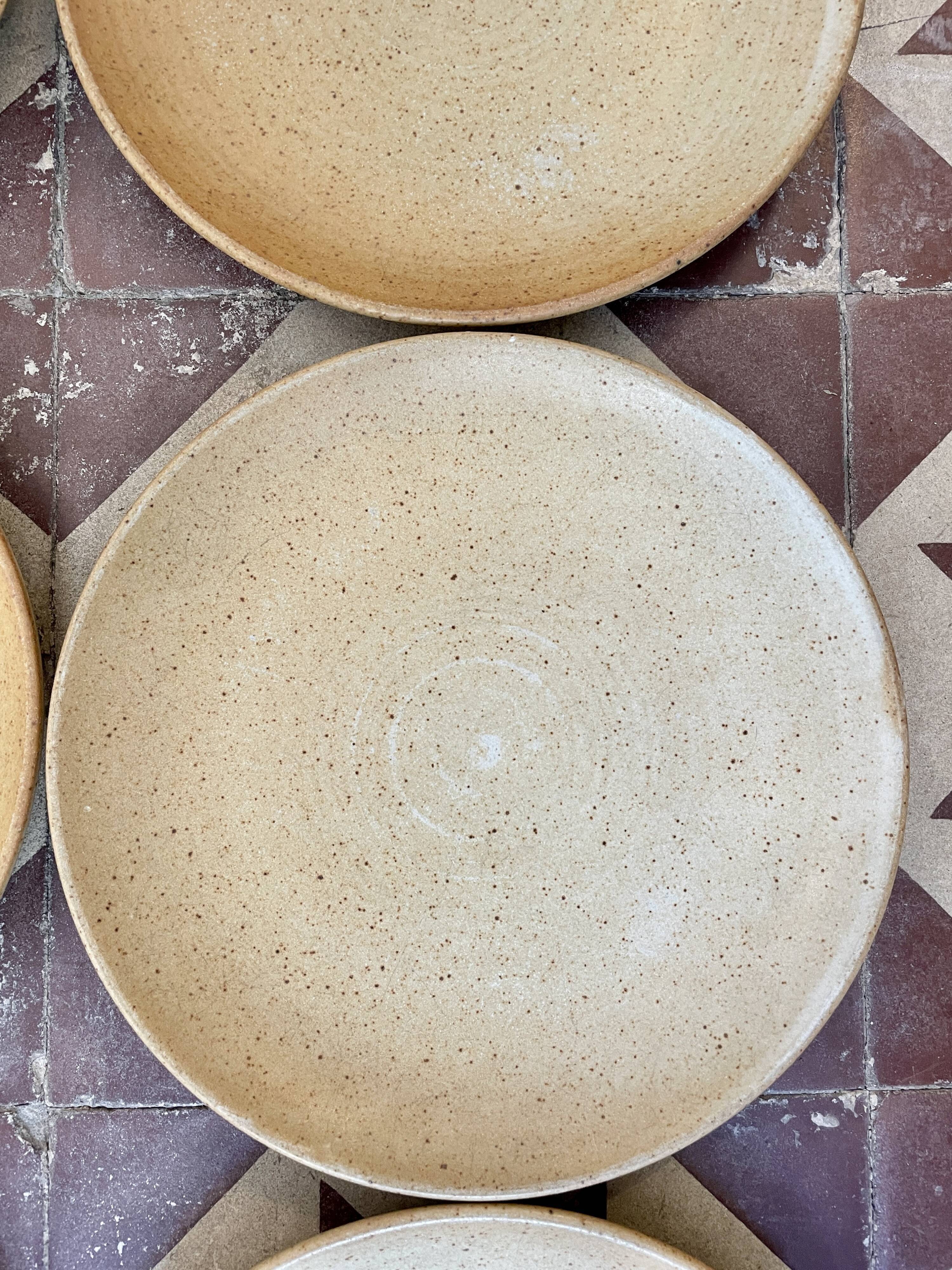 Set of 12 plates dessert gres