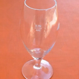 5 old beer glasses transparent glass