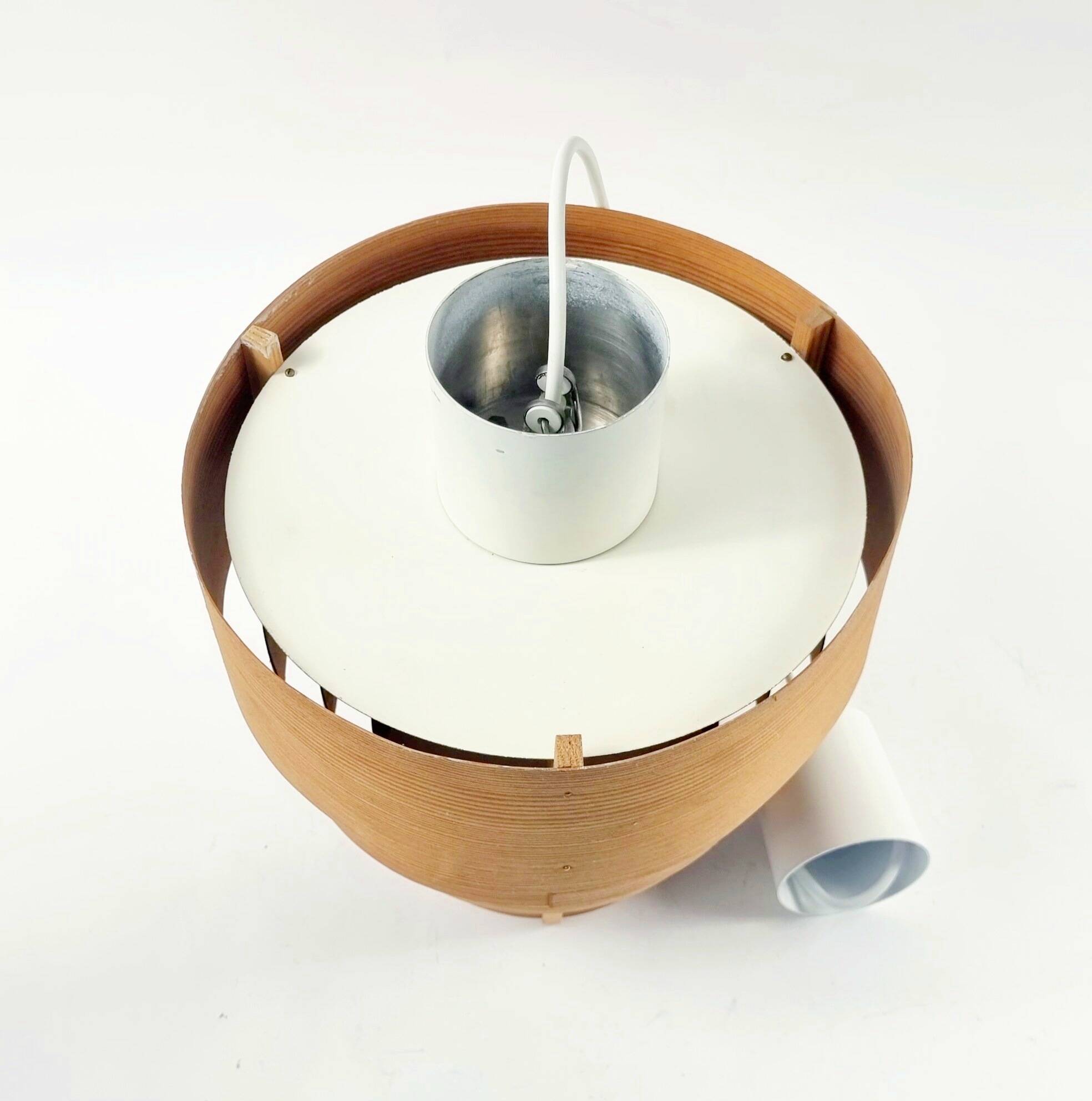 Mid-Century Scandinavian Pine Ceiling Light by Hans-Agne Jakobsson for Ellysett Markaryd, 1960s