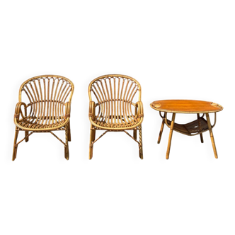 Salon de jardin en rotin