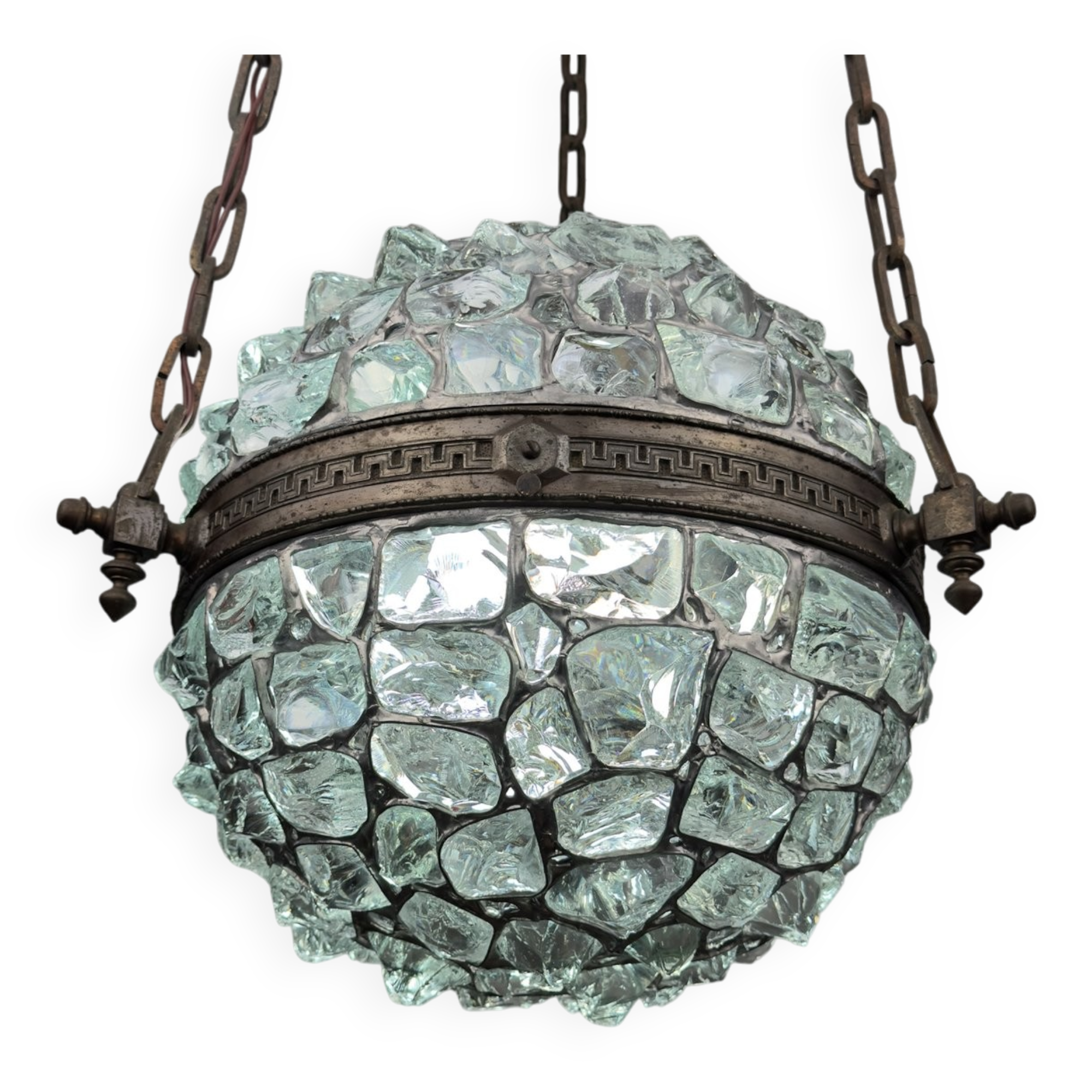 Antique style Art Nouveau chandelier with chains, Austria, 1890s