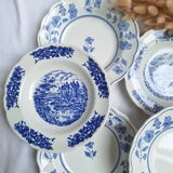 Vintage blue soup plates