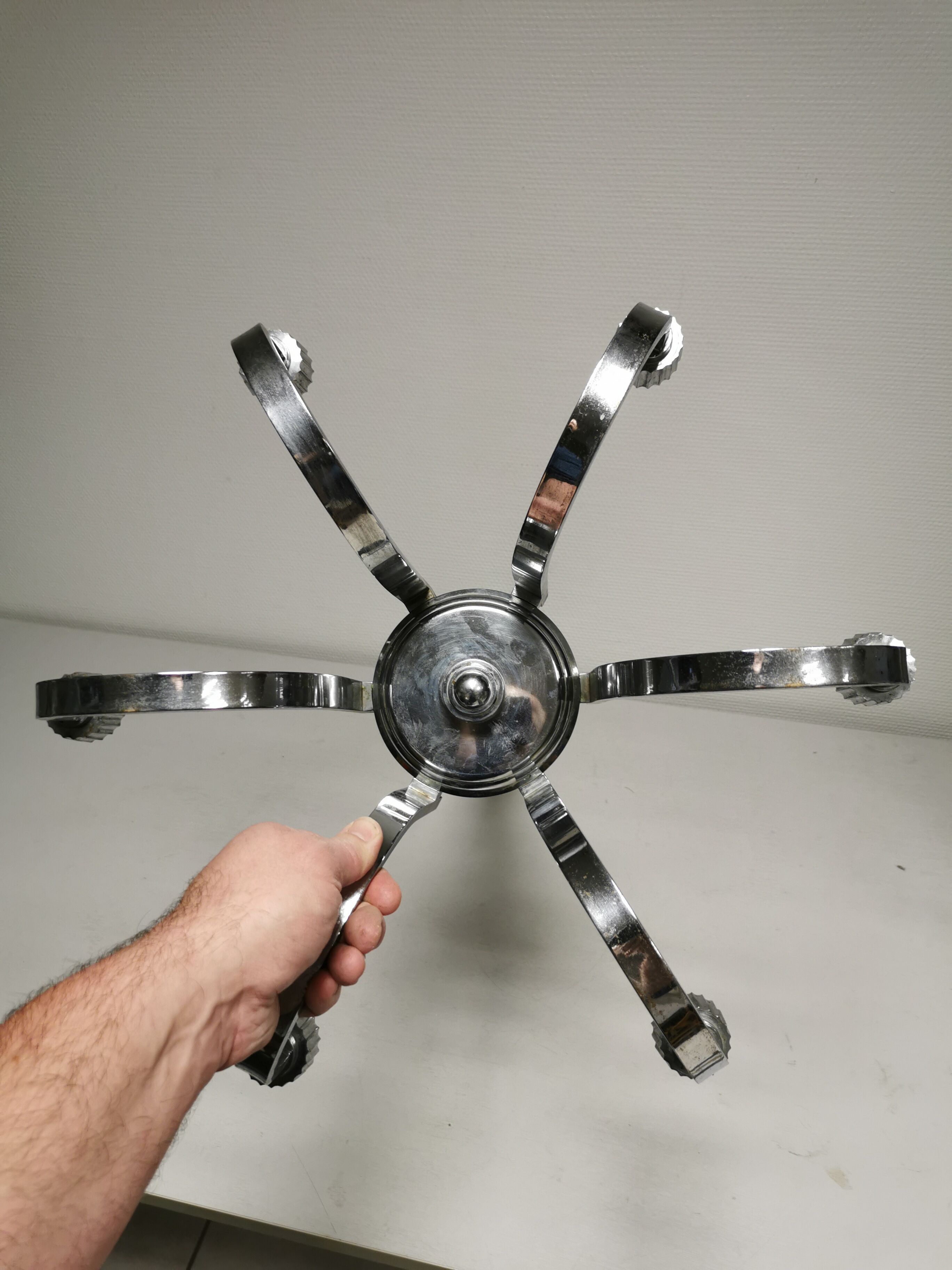 Petitot art deco chandelier, opalescent glass