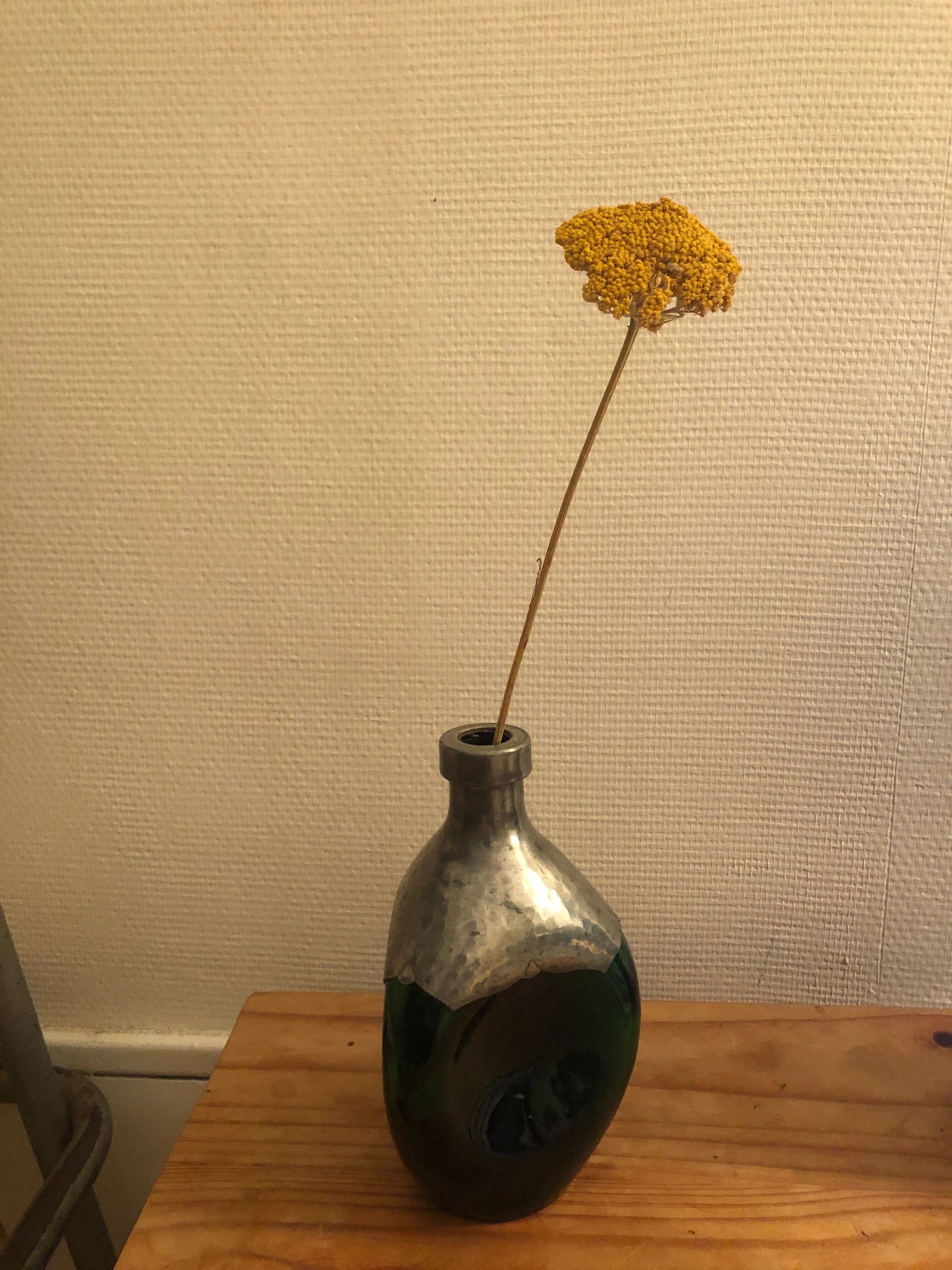 Green glass vase