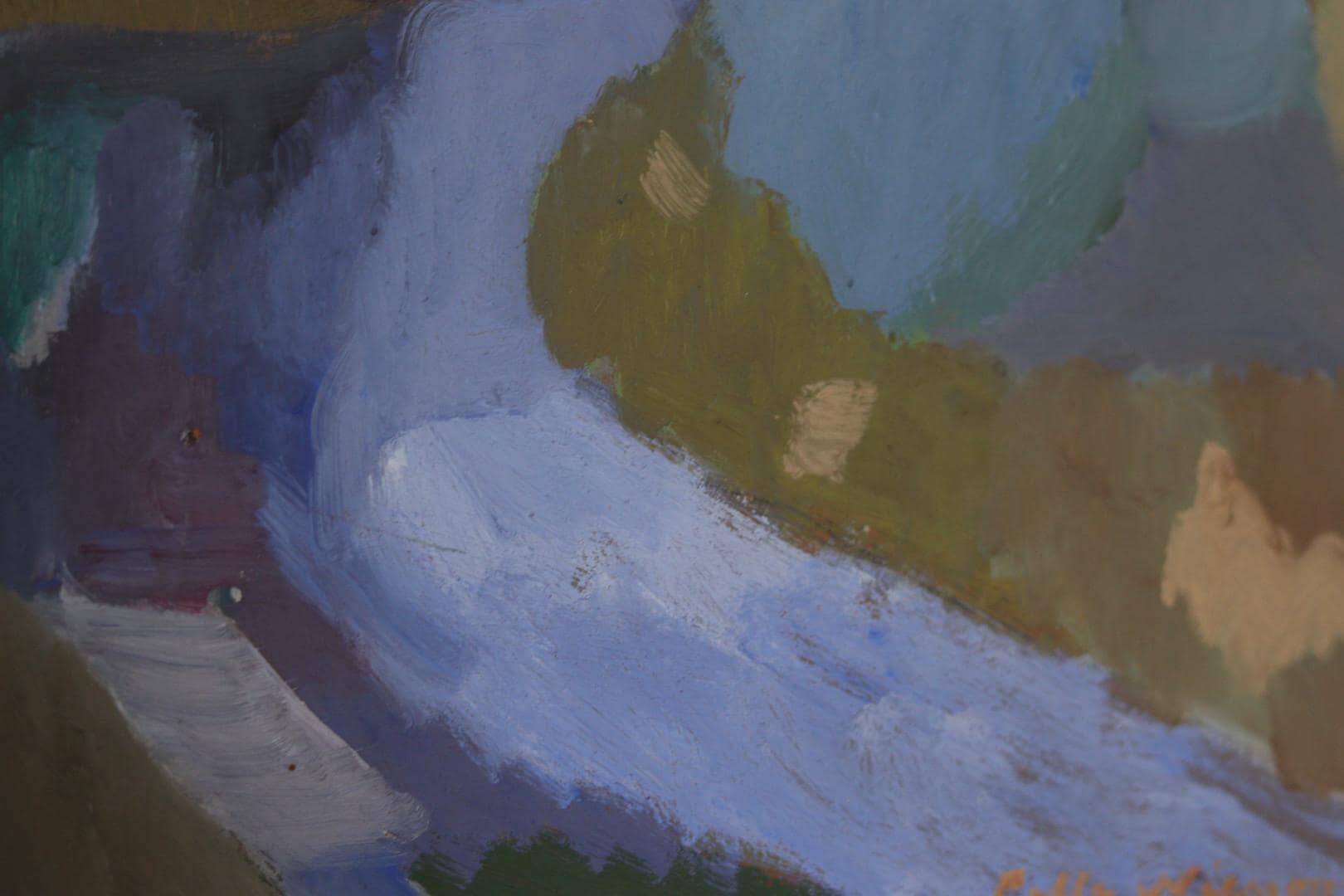 Original Swedish Oil on Panel – “House and Stream” by Pelle Nilsson, Dated