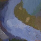 Original Swedish Oil on Panel – “House and Stream” by Pelle Nilsson, Dated