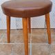 Tabouret vintage intra hamburg en skaï, assise à ressorts, 43 cm, années 50
