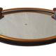 Old Superb Art Deco Style Tray Mirror Handle In Leather Or Faux Vintage