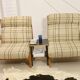 Sofa 2 places convertible into armchairs year 70-80 Solid pine.