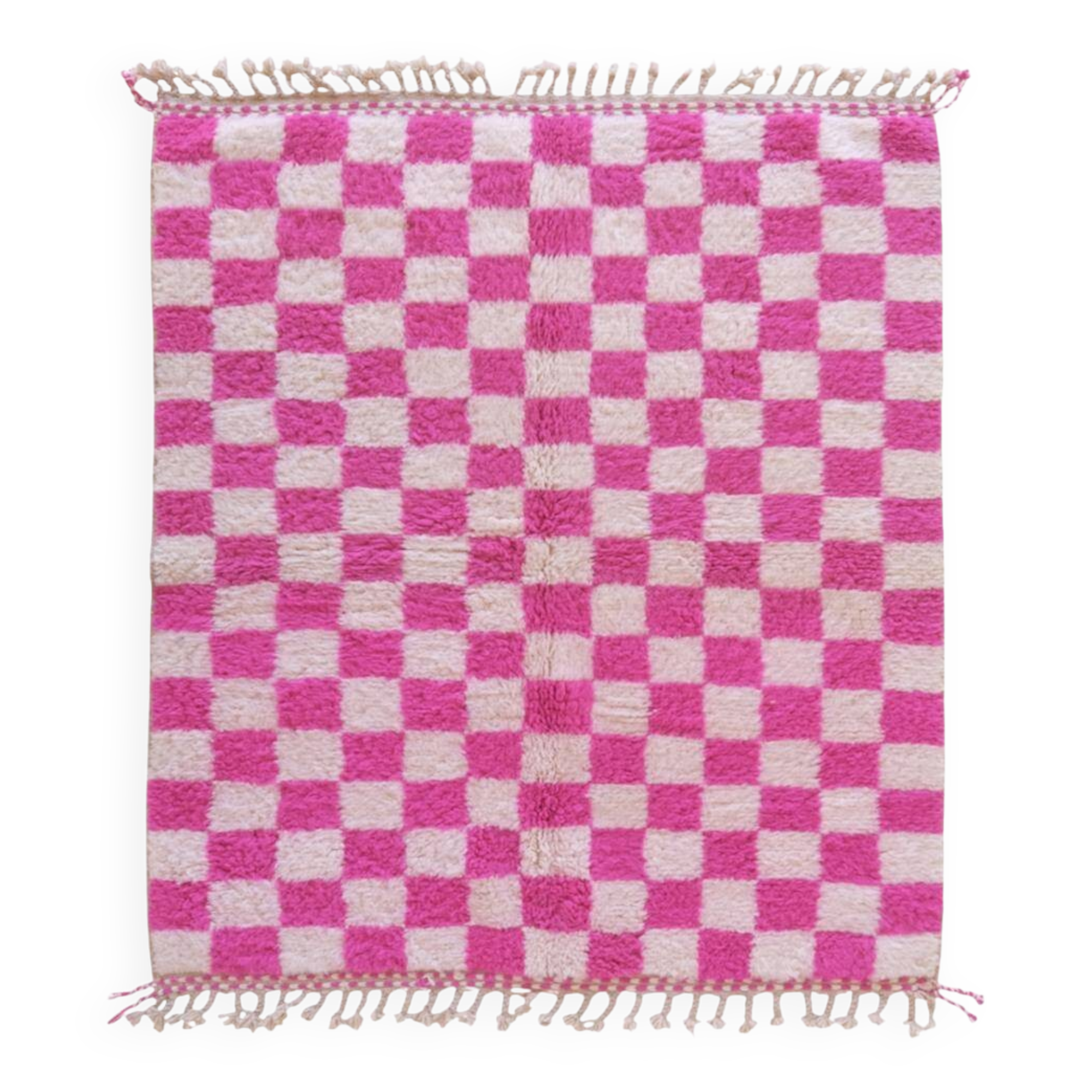 Tapis à damiers roses