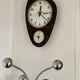 Vintage 1960s wall clock with thermometer and date