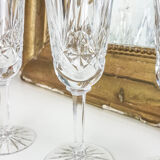 Lot of 6 chiseled crystal flutes