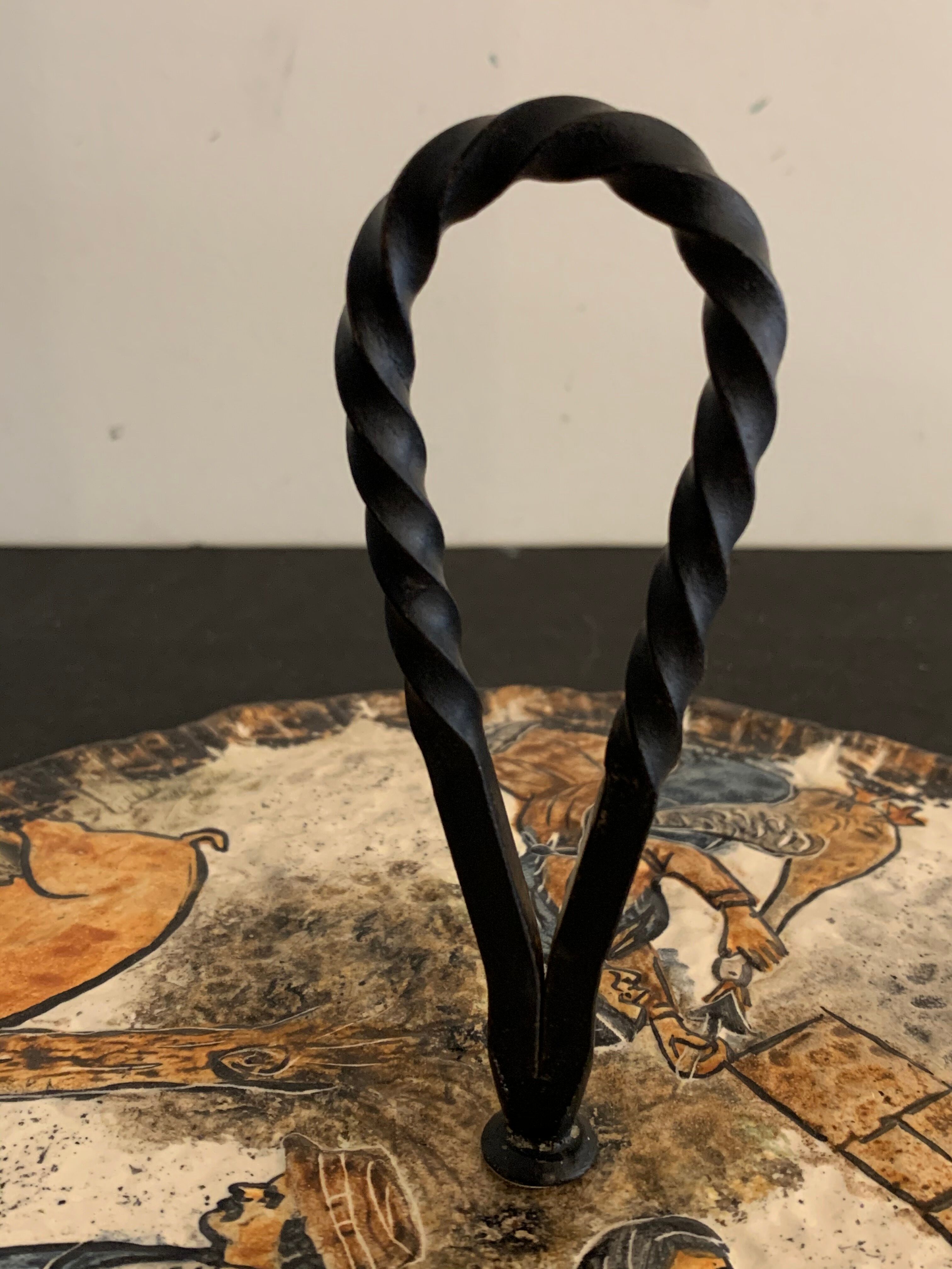 Bruno Dose ceramic cheese platter, Pottery du Breuil