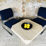 Table basse en travertin octogonale, vintage circa 70/80