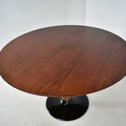 1969s beech round dining table, Czechoslovakia