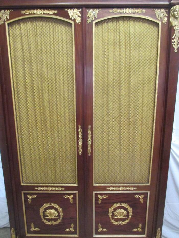 Acajou Library of Cuba Scd Empire decorated with 50 gilded bronzes