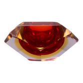 Bougeoir ou cendrier en verre Sommerso italien vintage