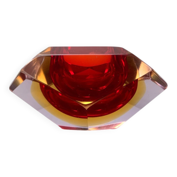 Bougeoir ou cendrier en verre Sommerso italien vintage