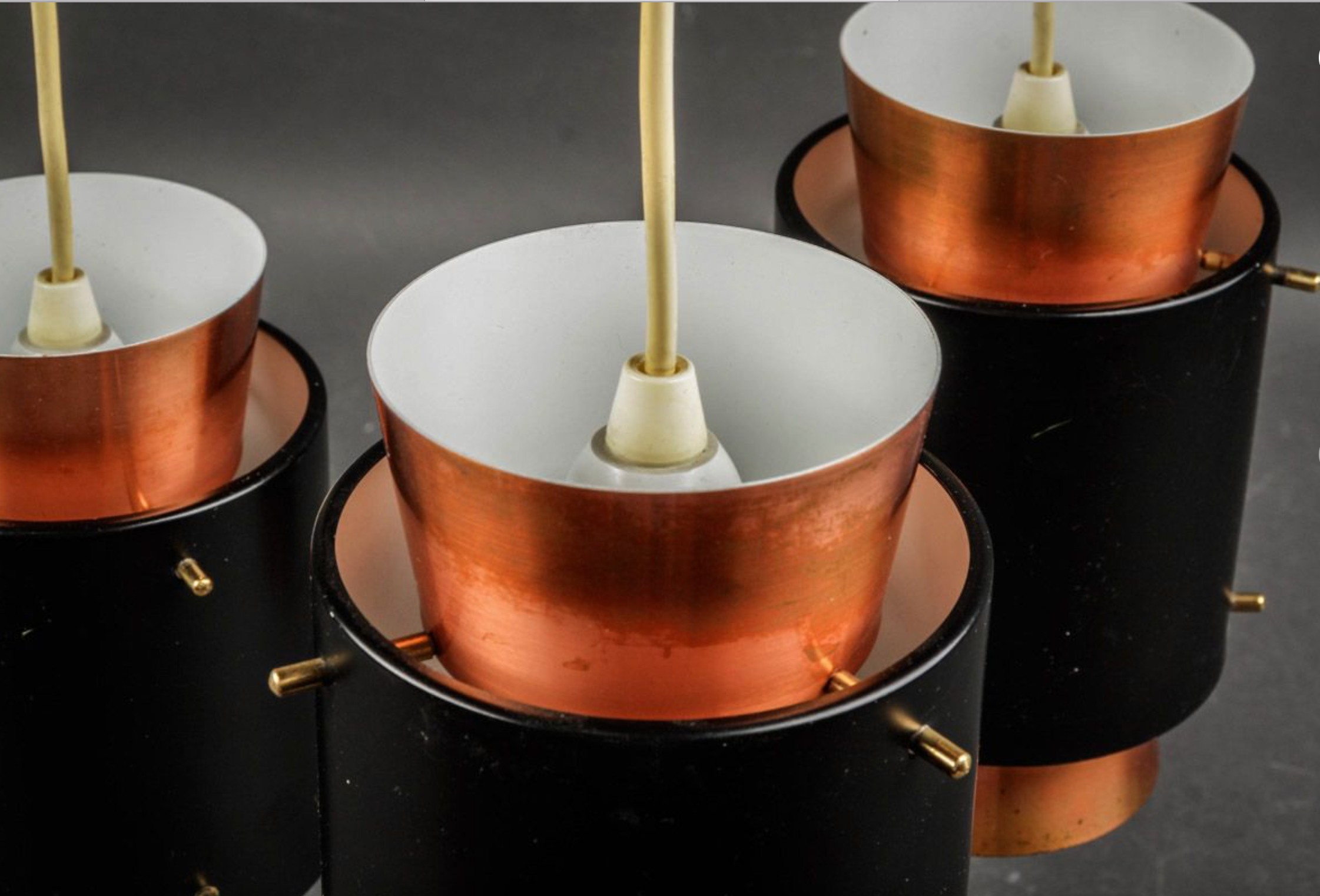Mid-century danish copper ceiling light by Jo Hammerborg for Fog & Mørup, 1960