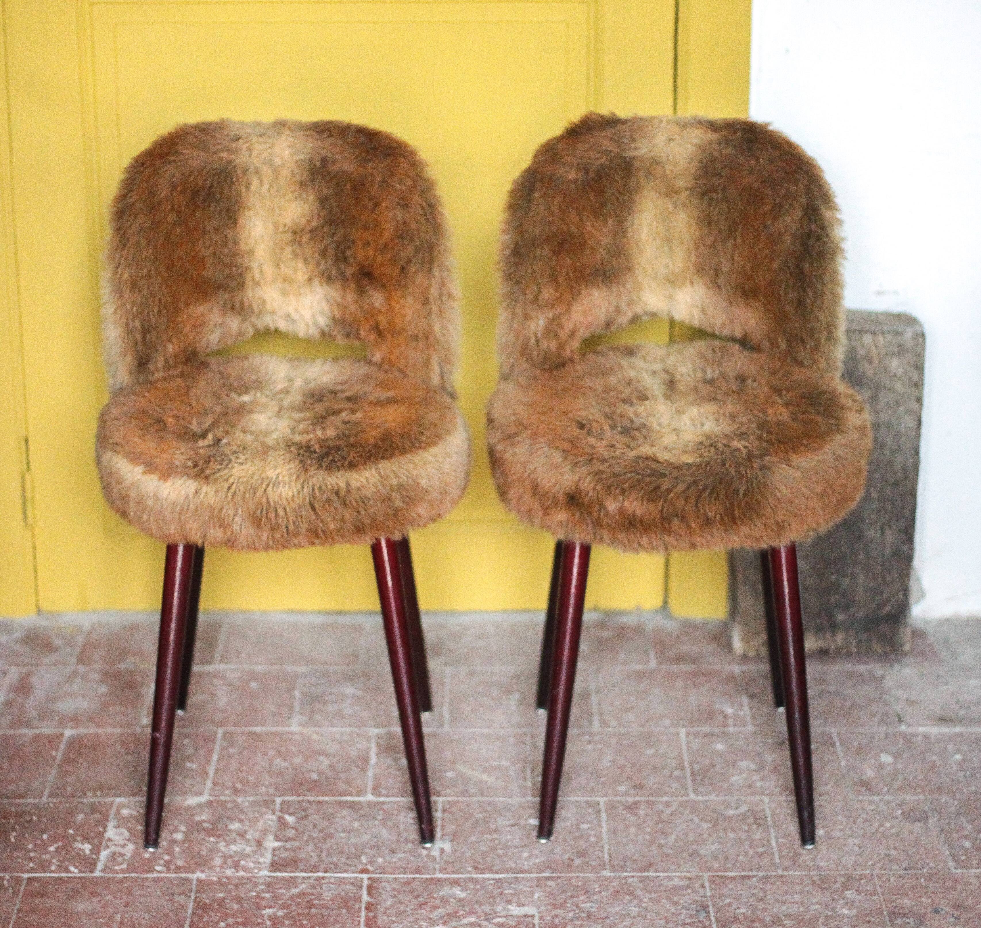 Pair of Moumoute chairs in Baumann style, vintage chairs, retro chair