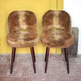Pair of Moumoute chairs in Baumann style, vintage chairs, retro chair