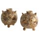 Satsuma Earthenware Vases, Hand-Painted Polychrome, Japan, Set of 2
