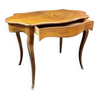 Louis XV style violin-shaped inlaid writing table desk