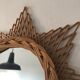 Rattan octogram sun mirror, 45cm, 1960