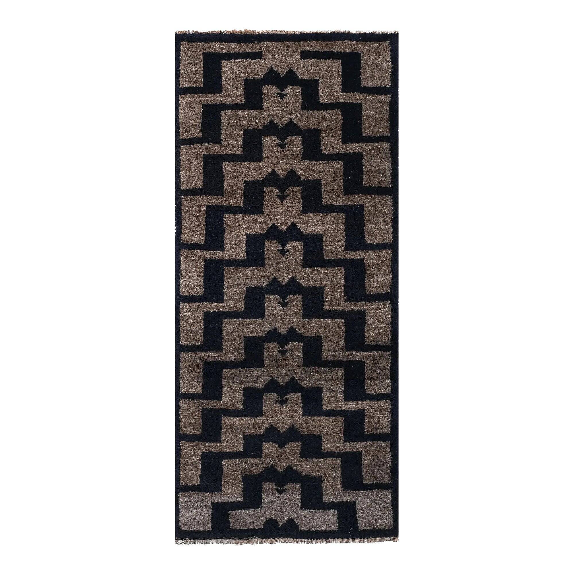 Vintage Turkish handmade rug 85x195 cm