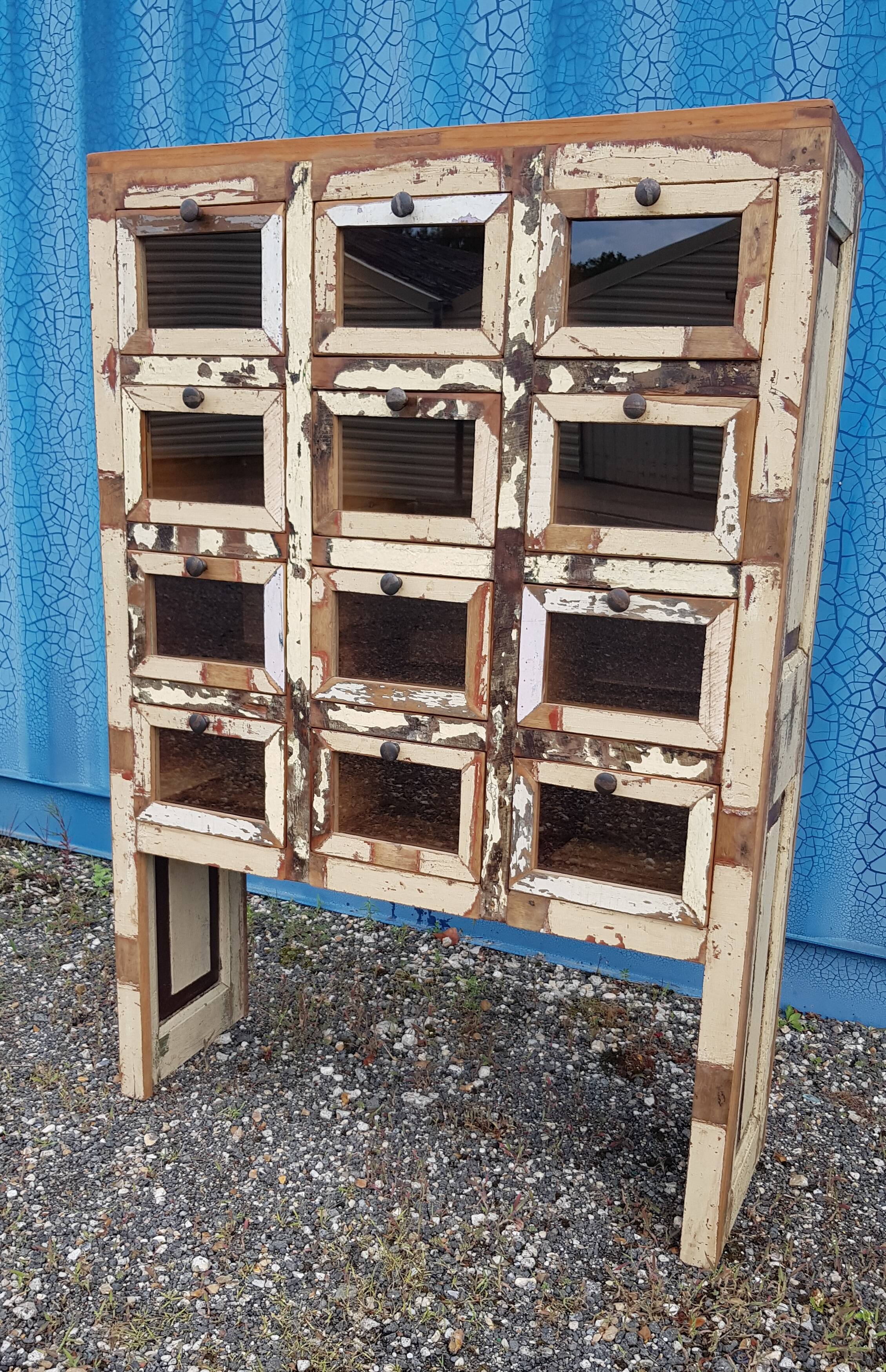Merchant furniture - chest of drawers with 12 teak drawers