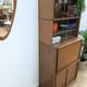Vintage library by Didier Rozaffy for Oscar, oak and glass, 1950s.