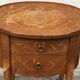 Oval side table in marquetry wood, Louis XVI style - early 20th century
