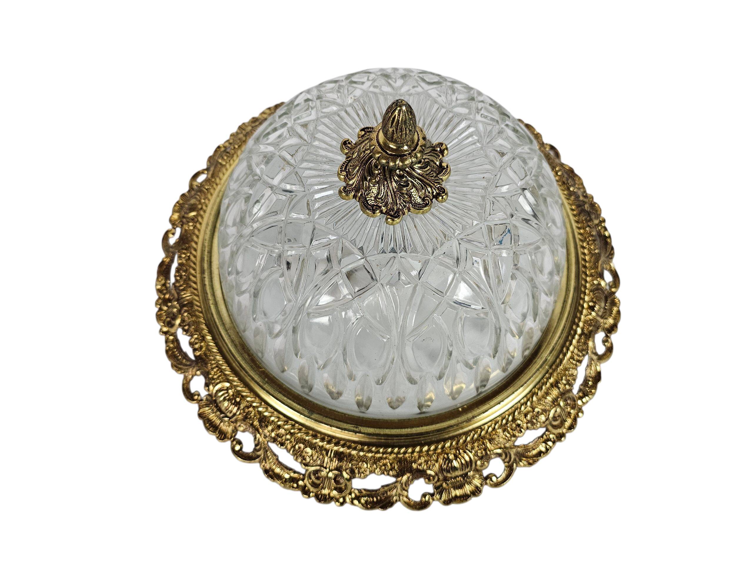 Massif - Style Hollywood Regency - laiton - verre - années 1970