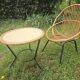 Vintage rattan armchair and coffee table attributed to Rohe Noordwolde
