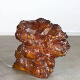 Vintage Italian Orange Sculpture Lamp, 70s