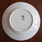 Flat plate in ironstone "Medallion" blue from St Amand and Hamage