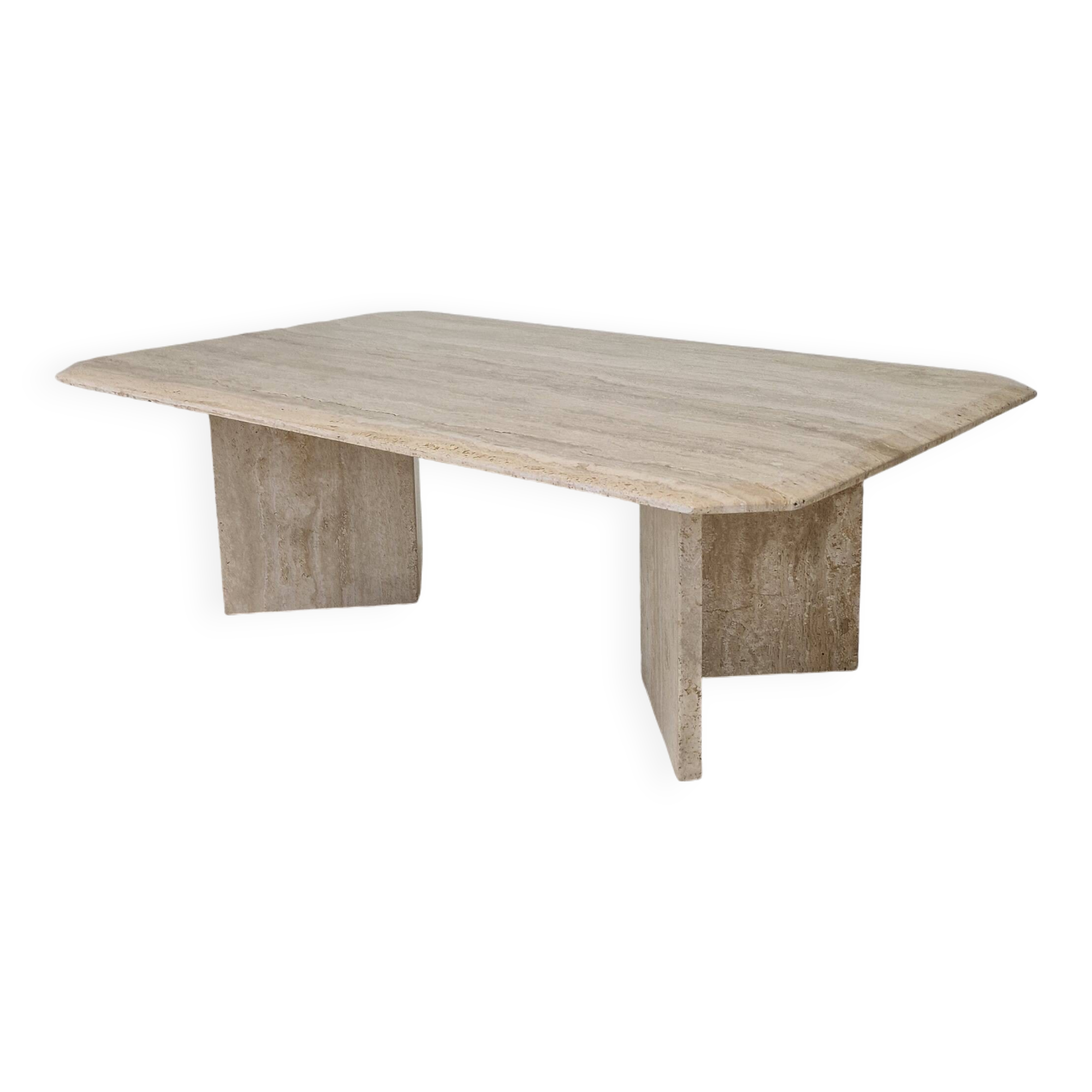 Rectangle Travertine Coffee or Side Table, Italy 1980s