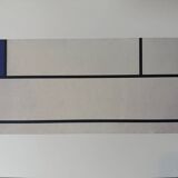 Impression Mondrian composition verticale Bleu et Blanc