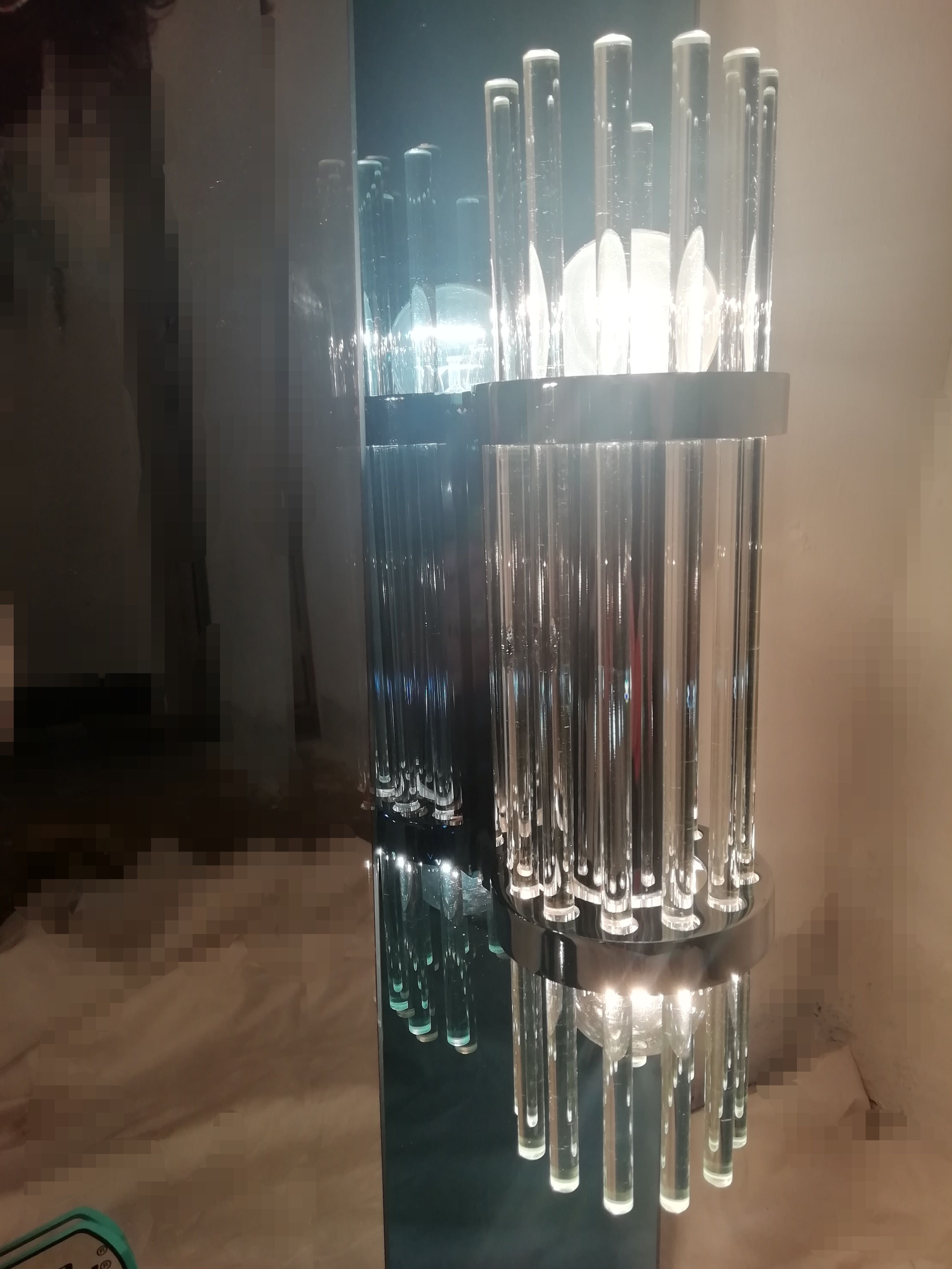 Miroir bleu de bain en verre