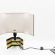 Lampe italienne de Romeo Rega noire et laiton 1970