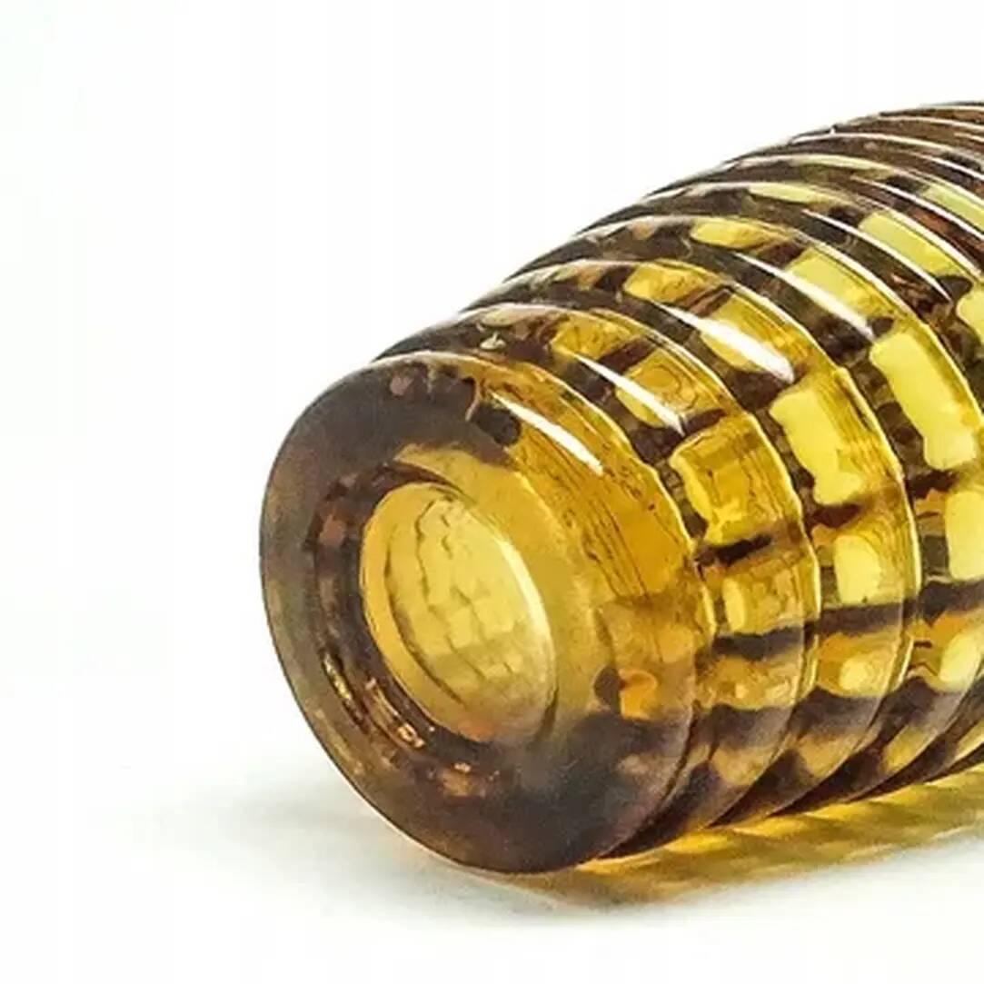 Optical vase, Polish modernism, yellow glass, Ząbkowice, Poland, 1970s