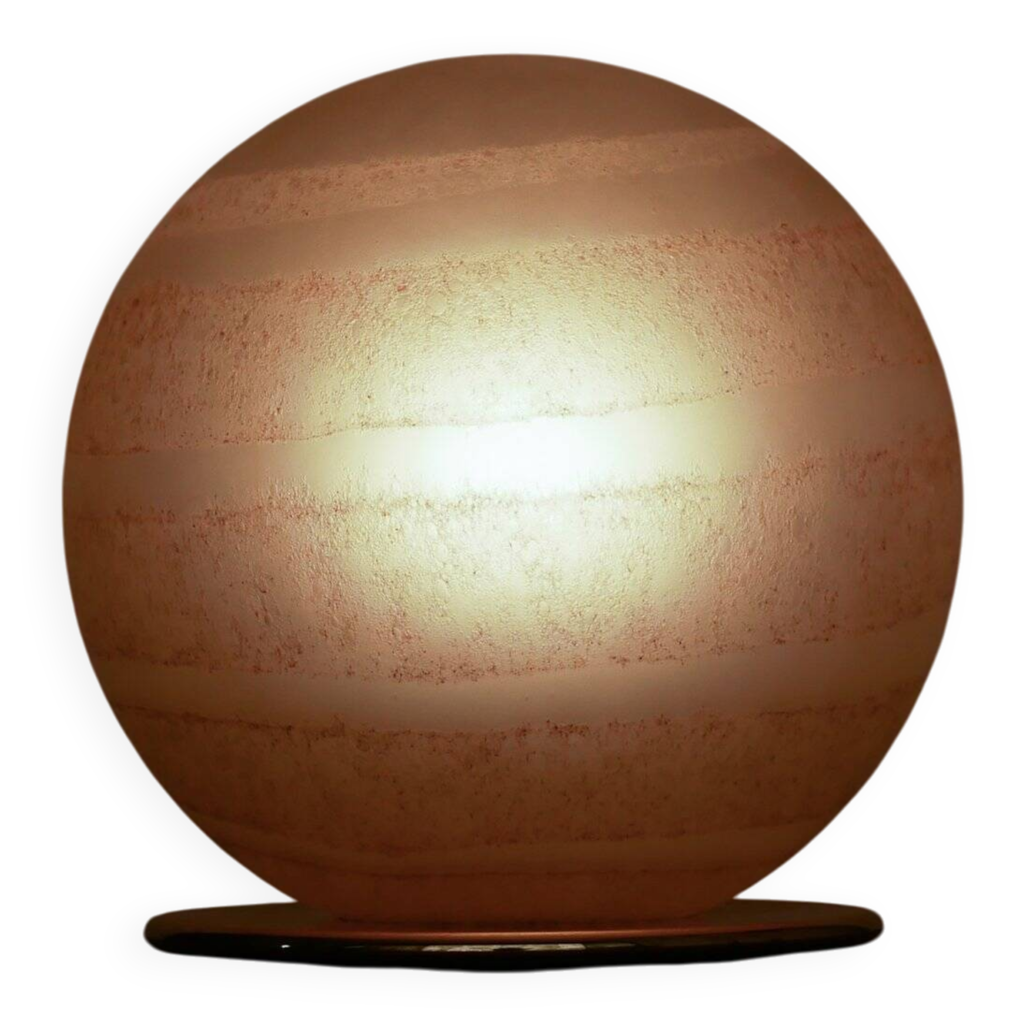 Grande lampe de table en verre de Murano satiné et corrodé Swirl de VeArt, années 80.