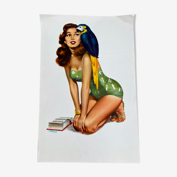 Affichette  pin up f. Mosca