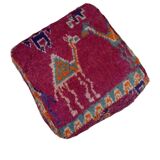 Handmade Berber pouf in wool 60 X 60 X 20 CM